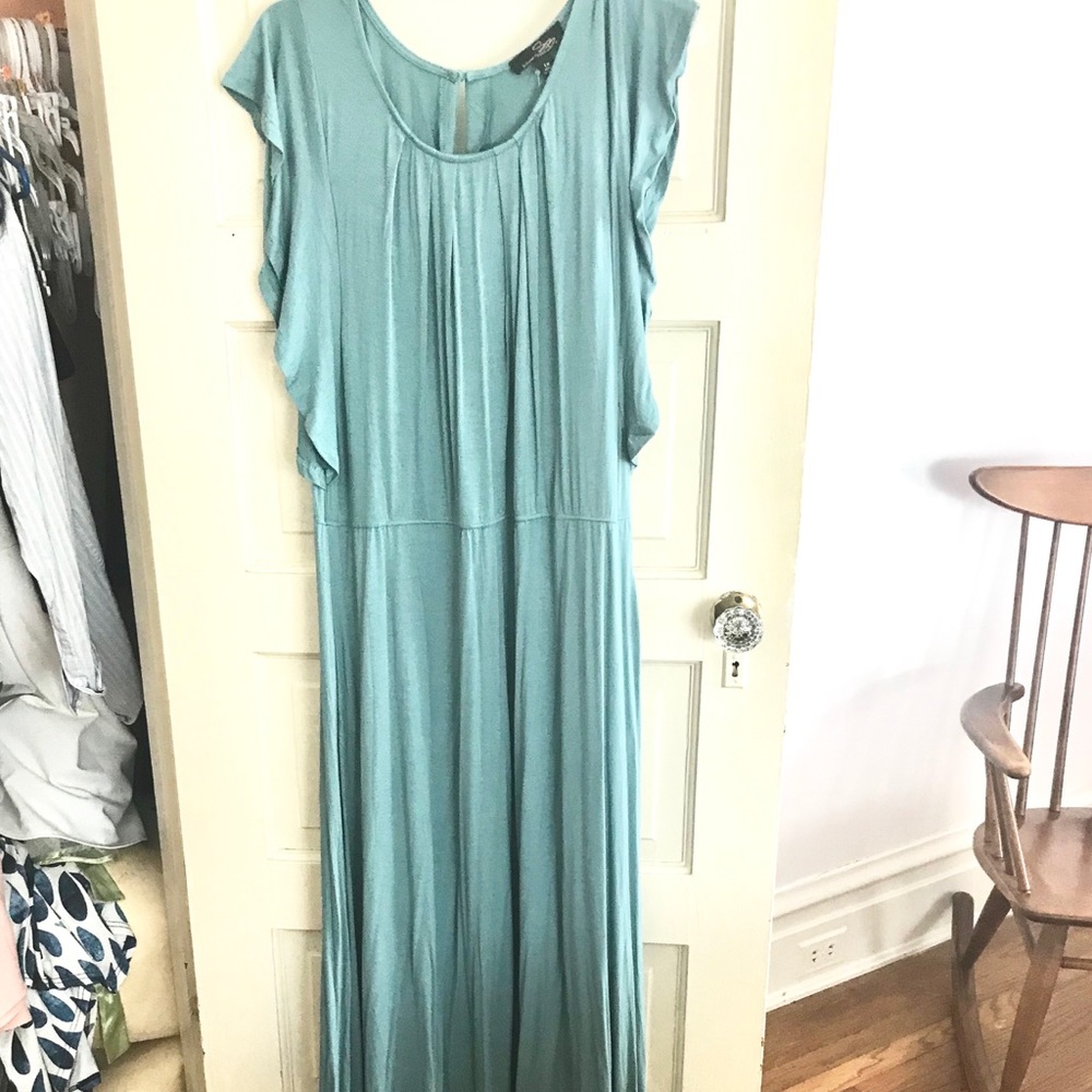 Ankle length Maxi dress, teal blue